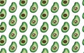 Bright green avocados. With bone and without bone. Seamless pattern for use in printing onto fabric, objects, wallpaper on walls,